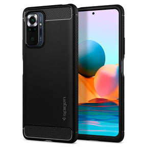 Противоударен Силиконов Калъф за Xiaomi Redmi Note 10 Pro/Max, Spigen Rugged Armor Case, Черен