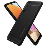 Противоударен Силиконов Калъф за Samsung A72, Spigen Rugged Armor Case, Черен (3)