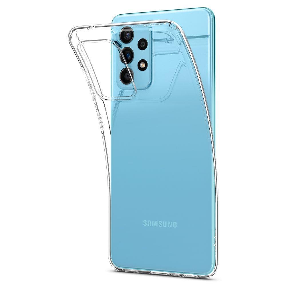 Противоударен Силиконов Калъф за Samsung A52, Spigen Liquid Crystal Case, Прозрачен (5)