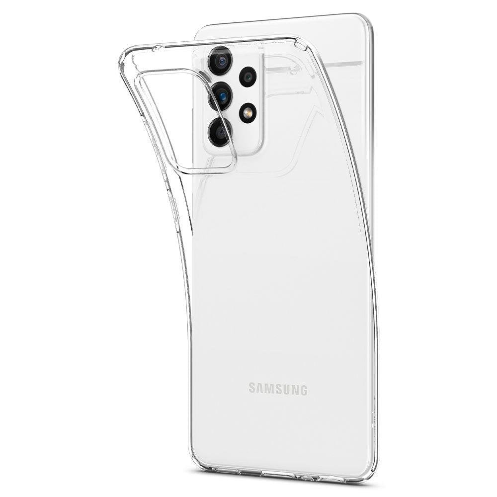 Противоударен Силиконов Калъф за Samsung A52, Spigen Liquid Crystal Case, Прозрачен (4)