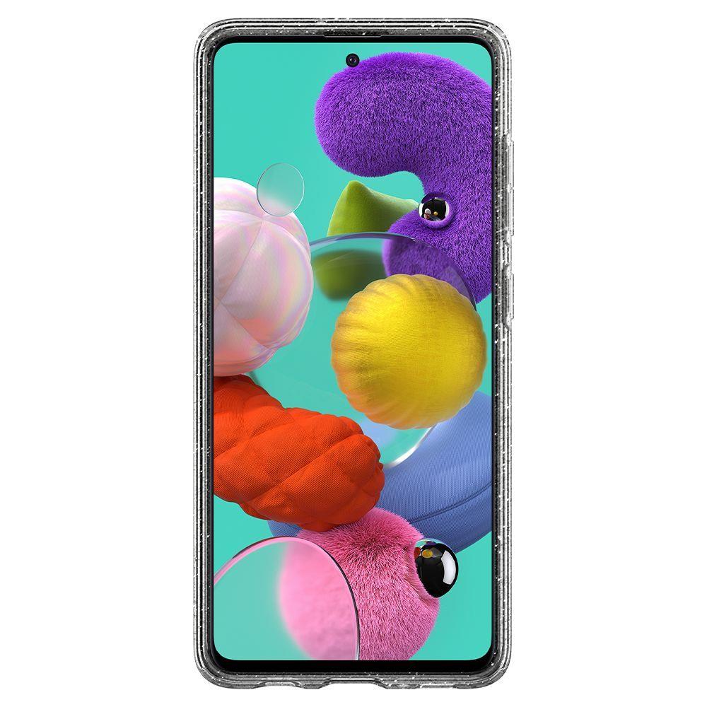 Противоударен Блестящ Калъф за Samsung A71, Spigen Liquid Crystal Glitter Quartz Case, Прозрачен (4)
