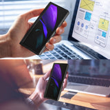 Фибро Калъф с Поставка за Samsung Z Fold 2, Carbon PC Case, Черен (3)