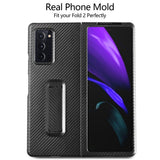 Фибро Калъф с Поставка за Samsung Z Fold 2, Carbon PC Case, Черен (2)