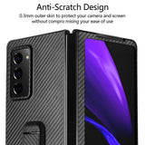 Фибро Калъф с Поставка за Samsung Z Fold 2, Carbon PC Case, Черен (7)