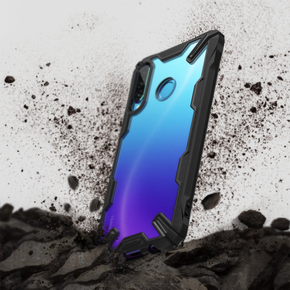 Противоударен Хибриден Калъф за Huawei P30 Lite, Ringke Fusion X Case, Черен (4)