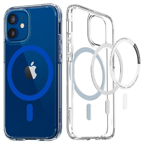 Magsafe Противоударен Калъф за iPhone 12 Mini, Spigen Ultra Hybrid Case, Син