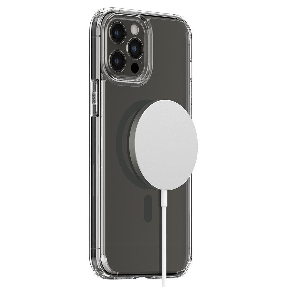 Magsafe Противоударен Калъф за iPhone 12 Pro Max, Spigen Ultra Hybrid Case, Сив (6)
