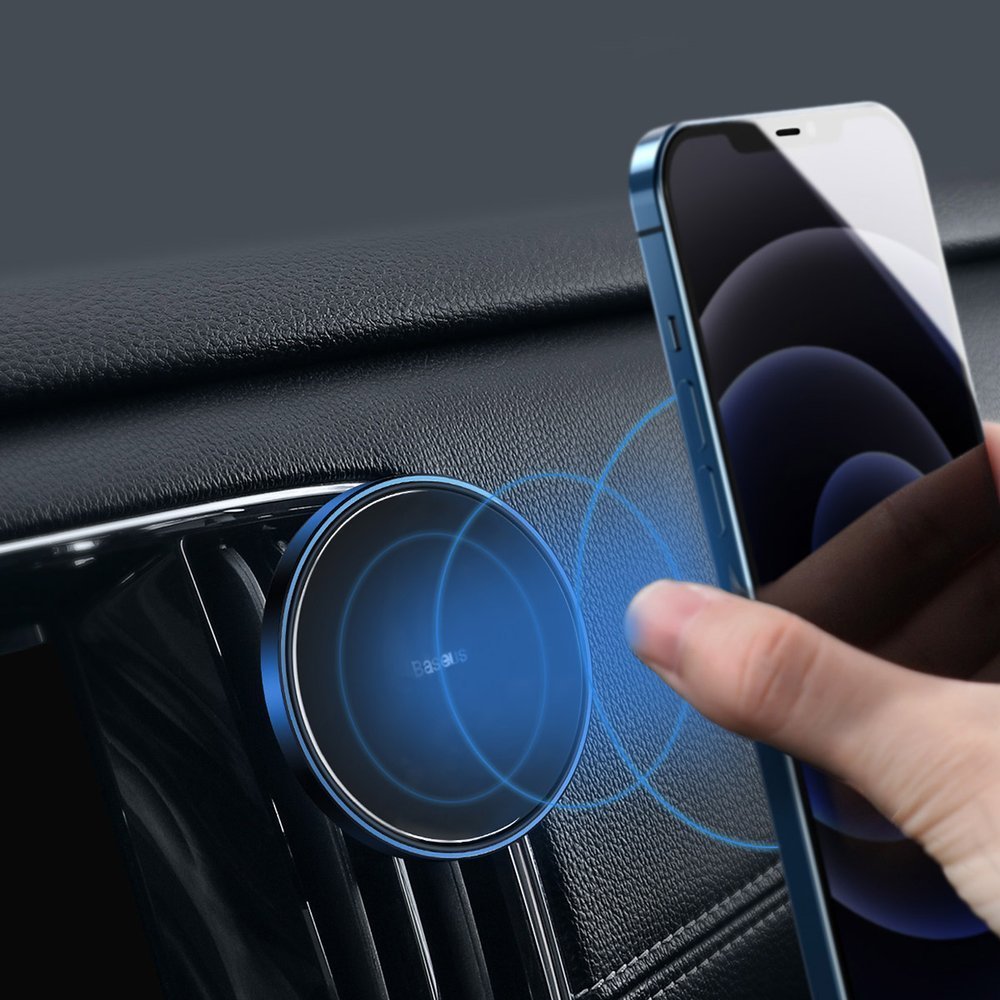 Магнитна Стойка за Кола за iPhone, Baseus Magsafe Air Vent/Board, Син (5)