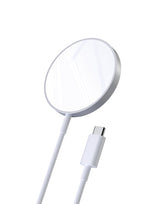 Безжично Магнитно Зарядно за iPhone, Choetech Magsafe Wireless Pad 15w, Бял (7)