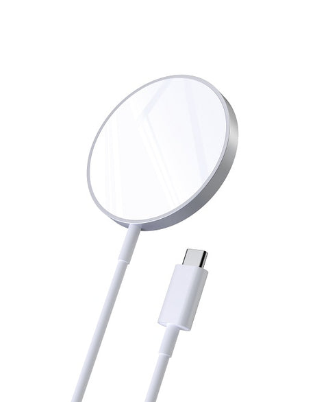 Безжично Магнитно Зарядно за iPhone, Choetech Magsafe Wireless Pad 15w, Бял (7)