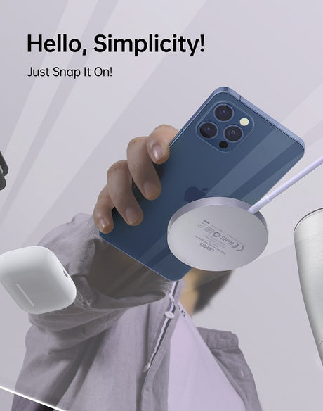 Безжично Магнитно Зарядно за iPhone, Choetech Magsafe Wireless Pad 15w, Бял (3)
