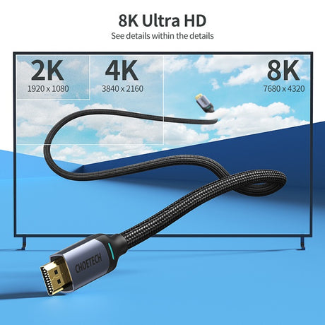 HDMI 8K Кабел, Choetech HDR Fast Cable 2m, Черен (8)