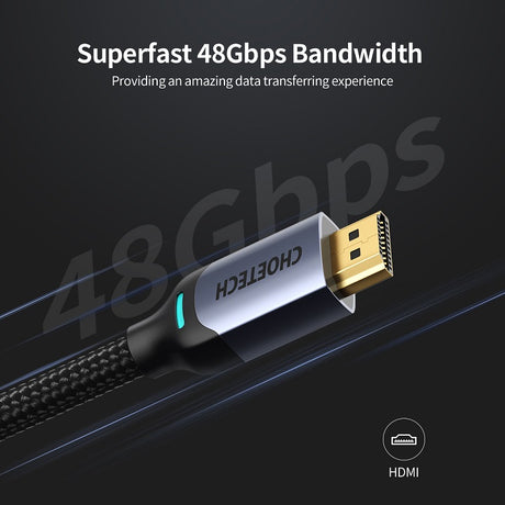 HDMI 8K Кабел, Choetech HDR Fast Cable 2m, Черен (3)