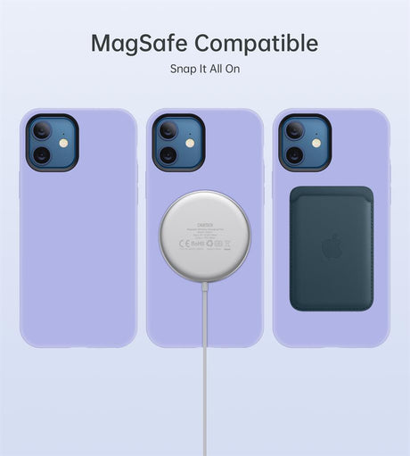 Magsafe Силиконов Калъф за iPhone 12/Pro, Choetech Magnetic Case, Лилав (2)