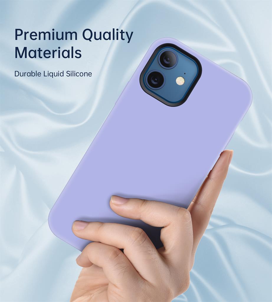 Magsafe Силиконов Калъф за iPhone 12/Pro, Choetech Magnetic Case, Лилав (3)
