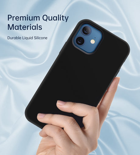 Magsafe Силиконов Калъф за iPhone 12/Pro, Choetech Magnetic Case, Черен (3)