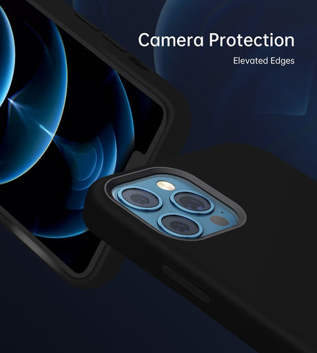 Magsafe Силиконов Калъф за iPhone 12/Pro, Choetech Magnetic Case, Черен (6)