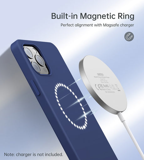 Magsafe Силиконов Калъф за iPhone 12/Pro, Choetech Magnetic Case, Тъмно Син (8)