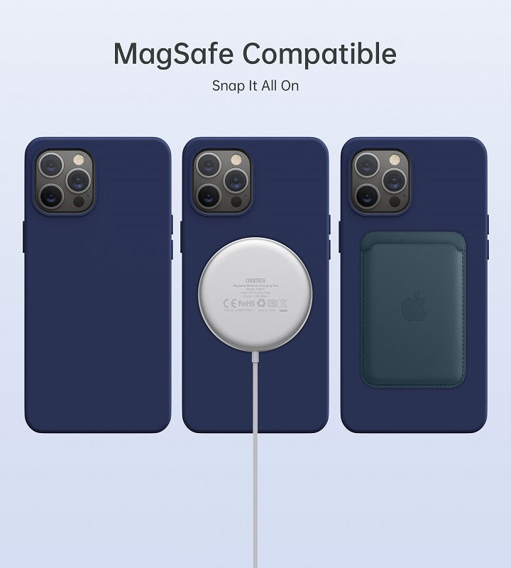 Magsafe Силиконов Калъф за iPhone 12/Pro, Choetech Magnetic Case, Тъмно Син (2)