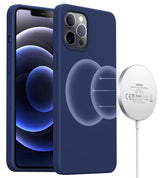 Magsafe Силиконов Калъф за iPhone 12/Pro, Choetech Magnetic Case, Тъмно Син