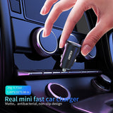 Мини Бързо Зарядно за Кола за Samsung S21/20 Note 20/10, Choetech 12v Dual Car Charger 30w, Черен (4)