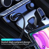 Мини Бързо Зарядно за Кола за Samsung S21/20 Note 20/10, Choetech 12v Dual Car Charger 30w, Черен (6)