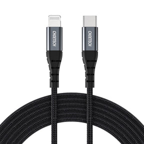 USB-C Кабел за iPhone, Choetech Lightning Nylon Cable 1.2m, Черен