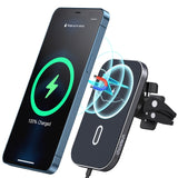 Magsafe Зарядно-Стойка за Кола за iPhone, Choetech Wireless Car Charger 15w, Черен (10)