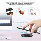 Безжично Зарядно за Телефон, Choetech Wireless Pad Fast Charger 15W, Черен (5)
