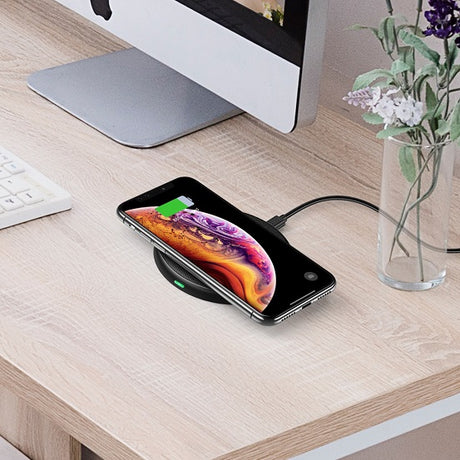 Безжично Зарядно за Телефон, Choetech Wireless Pad Fast Charger 15W, Черен (6)
