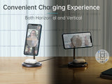 Безжично Зарядно Magsafe 2в1 за iPhone, Choetech Wireless Charging Stand 15W, Сребрист (6)