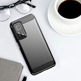 Противоударен Силиконов Калъф за Xiaomi Mi 10T/Pro, Forcell Carbon Case, Черен (3)