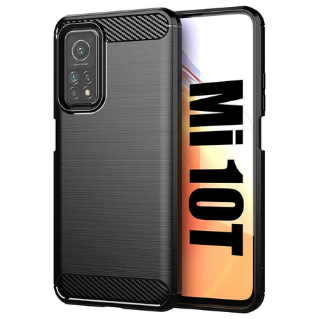 Противоударен Силиконов Калъф за Xiaomi Mi 10T/Pro, Forcell Carbon Case, Черен