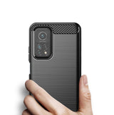 Противоударен Силиконов Калъф за Xiaomi Mi 10T/Pro, Forcell Carbon Case, Черен (2)