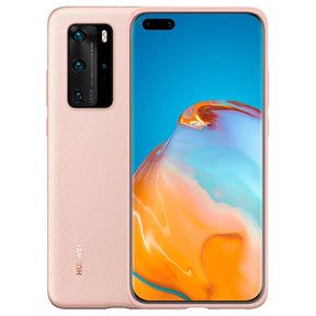 Оригинален Кожен Калъф за Huawei P40 Pro PU Case, Розов