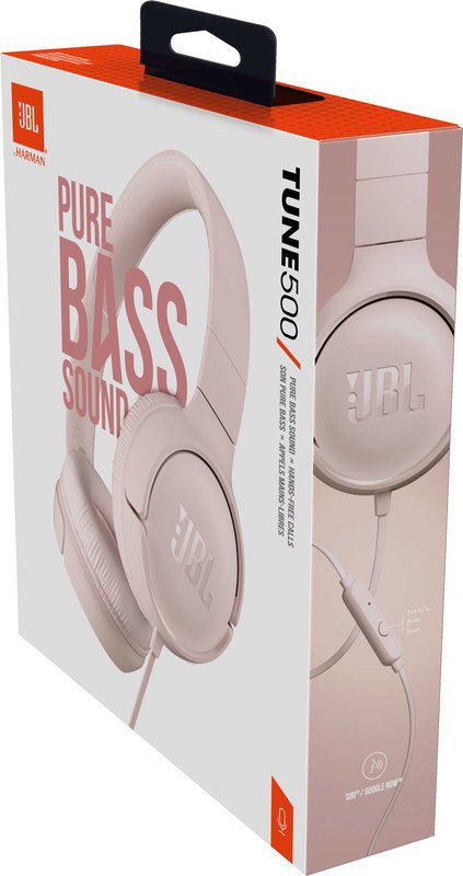 Слушалки с Кабел, JBL Tune 500 Headphones Jack 3.5mm, Розов (6)