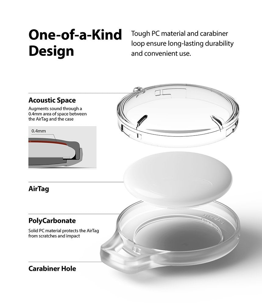Противоударен Калъф за Apple AirTag, Ringke Slim PC Case, Лилав (5)