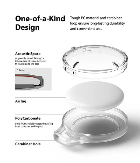 Противоударен Калъф за Apple AirTag, Ringke Slim PC Case, Лилав (5)