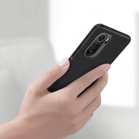 Калъф с Фибро Влакна за Xiaomi Poco F3, Nillkin Textured Case, Черен (2)