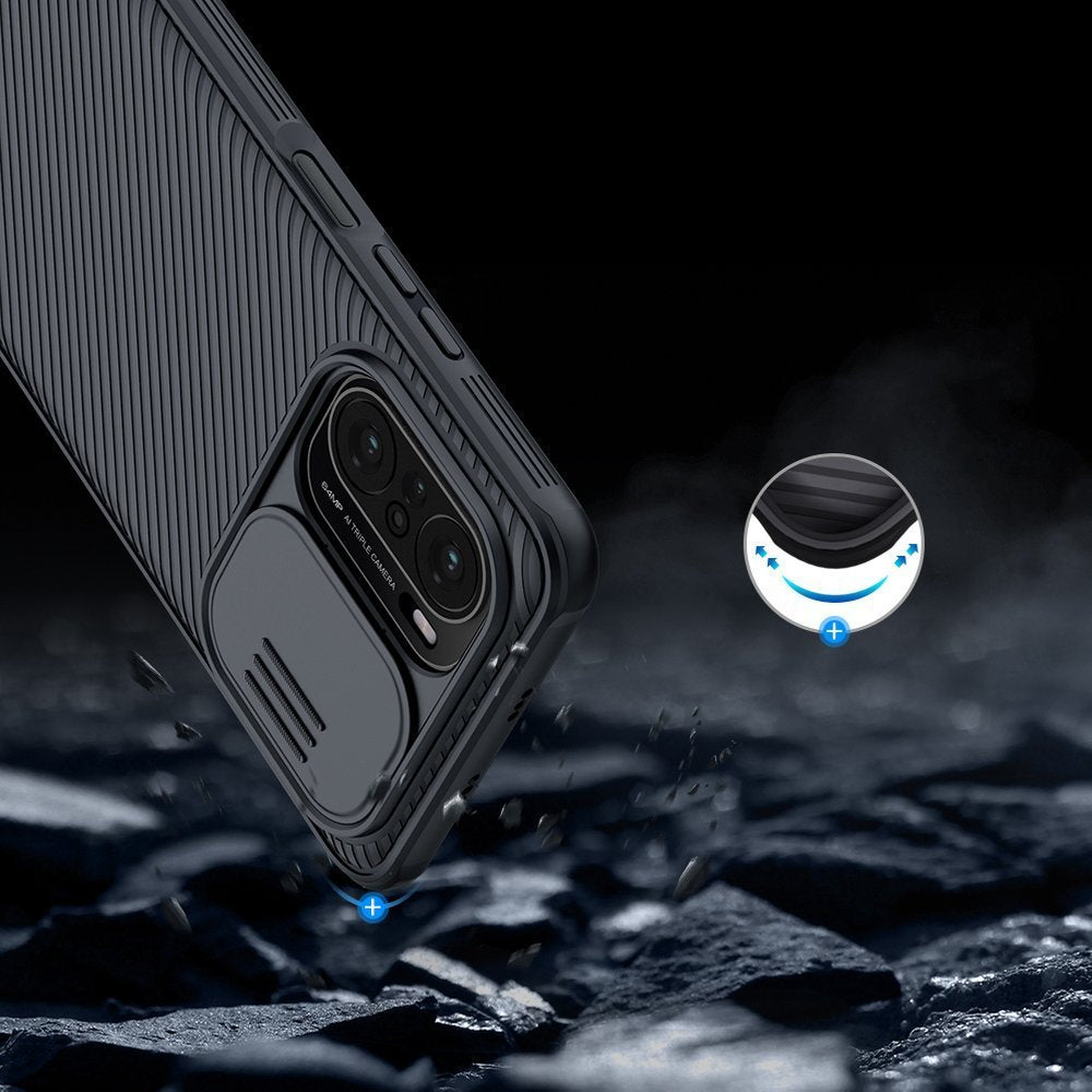 Калъф с Плъзгач за Камера за Xiaomi Poco F3, Nillkin CamShield Case, Черен (5)