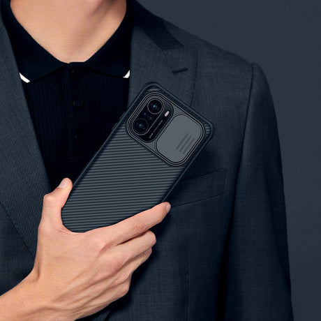 Калъф с Плъзгач за Камера за Xiaomi Poco F3, Nillkin CamShield Case, Черен (2)