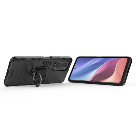 Калъф със Стойка-Пръстен за Xiaomi Poco F3, Kickstand Armor Case, Черен (3)