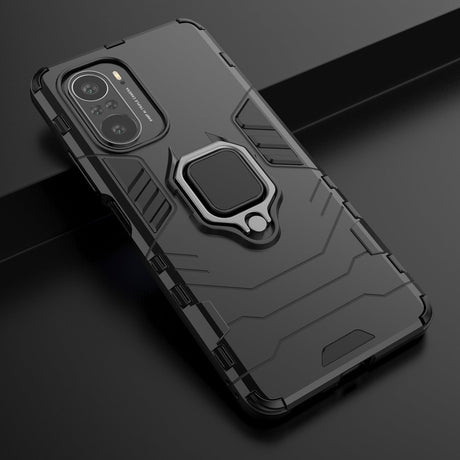 Калъф със Стойка-Пръстен за Xiaomi Poco F3, Kickstand Armor Case, Черен (6)