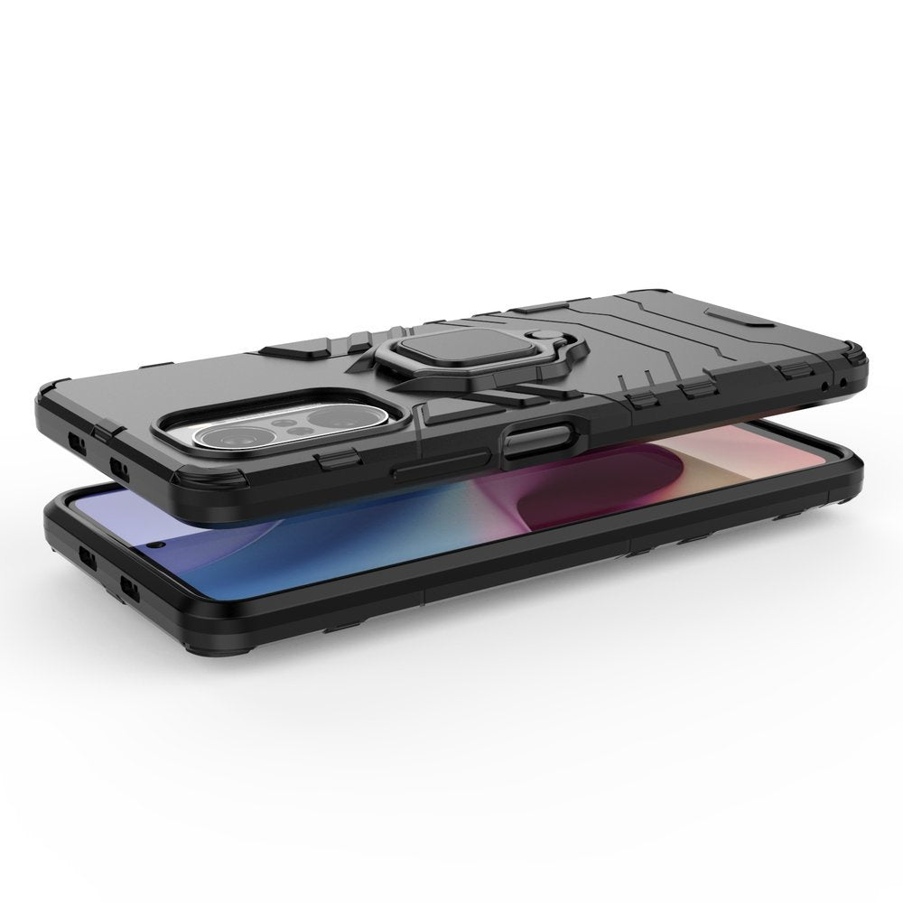 Калъф със Стойка-Пръстен за Xiaomi Poco F3, Kickstand Armor Case, Черен (4)