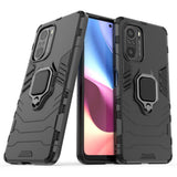 Калъф със Стойка-Пръстен за Xiaomi Poco F3, Kickstand Armor Case, Черен (2)