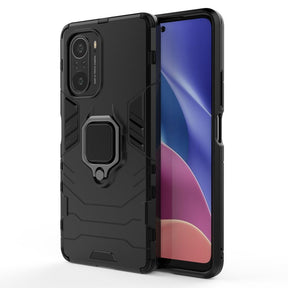 Калъф със Стойка-Пръстен за Xiaomi Poco F3, Kickstand Armor Case, Черен