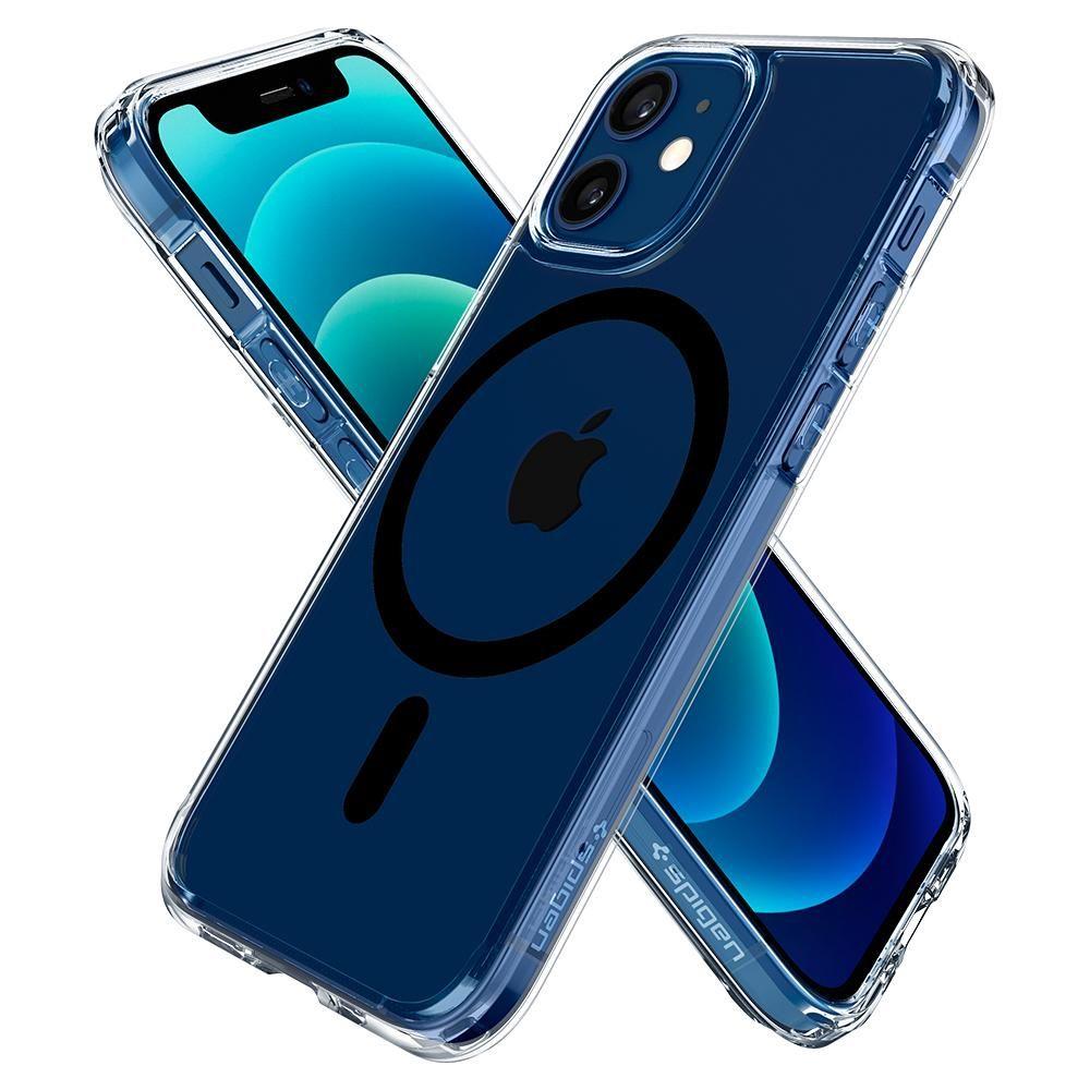 Magsafe Противоударен Калъф за iPhone 12/Pro, Spigen Ultra Hybrid Case, Черен (3)