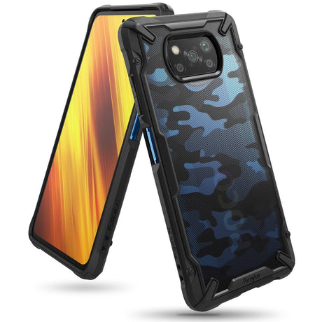 Противоударен Хибриден Калъф за Xiaomi Poco F3, Ringke Fusion X Camo Case, Черен