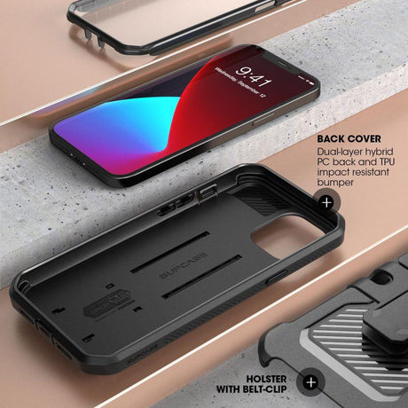 Противоударен Хибриден Калъф за iPhone 12 Pro Max, Supcase Unicorn Beetle Pro, Черен (3)