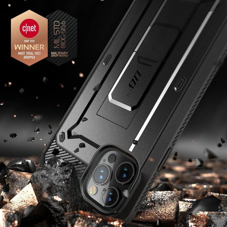 Противоударен Хибриден Калъф за iPhone 12 Pro Max, Supcase Unicorn Beetle Pro, Черен (7)